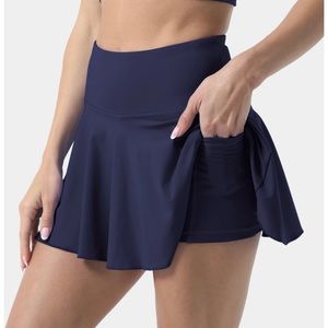 Halara Everyday 2-in-1 Tennis Skirt in the color Dark Blue in a size M